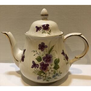 Arthur Wood England Porcelain Teapot with Lid 6064 with Gold Trim